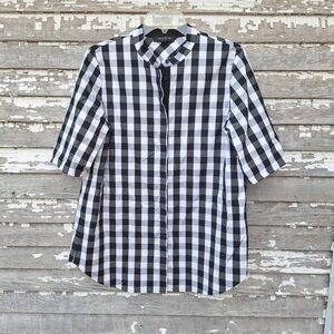 Lafayette 148 Gingham Shirt Size Medium